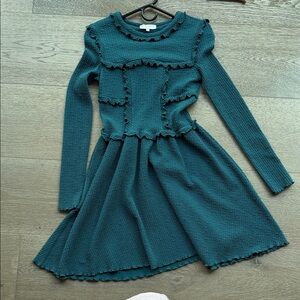 Opening Ceremony Teal Ruffle Kids Dress